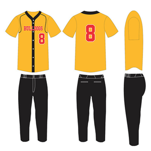 Uniforme de béisbol sublimado con logotipo personalizado, uniforme de béisbol con botones completos, transpirable, para entrenamiento, jersey de béisbol con botones completos, de secado rápido para hombre - Product Image 4
