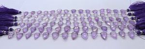 Perles d'améthyste rose naturelle facettées en forme de triangle 8x12-9x13MM, perles de pierres précieuses d'améthyste rose de 8 pouces pour la fabrication de bijoux en gros - Product Image 2