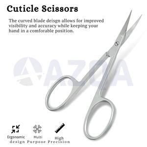 Ciseaux à cuticules professionnels en acier inoxydable, lames courbes aiguisées, ciseaux pour le soin des ongles, outil de beauté de haute qualité, vente en gros - Product Image 2