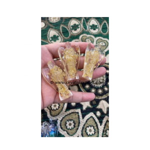 Vente en gros de figurine d'ange en Aventurine jaune d'orgone faite à la main pour les cadeaux spirituels de guérison énergétique Reiki et les séances de méditation - Product Image 1