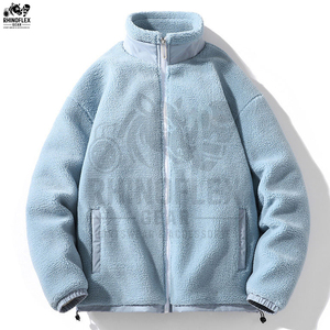 Vestes d'hiver pour hommes en sherpa, doublées de polaire, chaudes, épaisses, décontractées, avec col en fourrure, grandes tailles. - Product Image 4