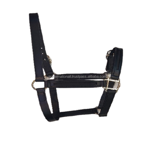 Halter de canal vacío acolchado de cuero de caballo de punto elegante de cuero auténtico de diseño personalizado a precio mayorista - Product Image 1