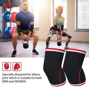 Manchons de coude en néoprène durables à personnaliser, épaissis, pour haltérophilie, soutien du coude, protection pour la force athlétique et le fitness - Product Image 4