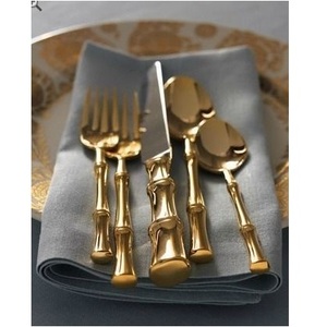 Collection Tropical Opulence Gilded : Ensemble de couverts en titane doré et acier argenté, dualisme or et argent - Product Image 1