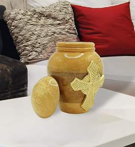 Urne chrétienne, urne commémorative chrétienne, urne à souvenirs chrétienne, urne à cendres chrétienne, urne à croix, urne religieuse - Product Image 2