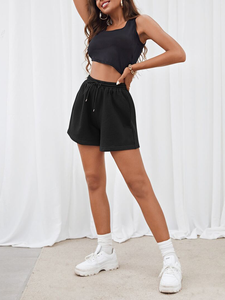 Women Loose Fit Sweat Shorts Lightweight Soft Fabric Casual Summer Lounge Wear <b>Elastic</b> Waist Street Fashion Bottoms - Product Image 5