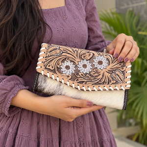 Nuevo Bolso de Mano de Cuero Vacuno Estilo Vintage para Mujer, Cartera Multiusos Impermeable para Teléfono - Product Image 1