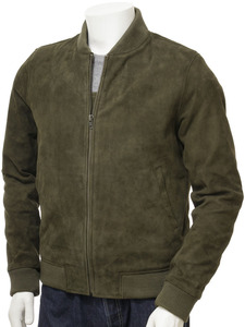 <b>Men's</b> <b>Suede</b> Bomber <b>Jacket</b> Casual Slim Fit Soft Lightweight Faux <b>Suede</b> Leather Varsity <b>Jackets</b> Coat with Pockets - Product Image 4