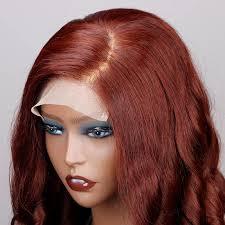 <b>Red</b> Hairline Soft Strands Four C Edges Brazilian Remy <b>Wig</b> Machine Double Weft Double Drawn Natural Kinky Texture Perm Ready All - Product Image 2