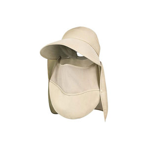 Breathable Wide Brim Sun <b>Hat</b> With Neck Flap Adjustable For Outdoor <b>Summer</b> Use Unisex Adult Casual Style Light Gray - Product Image 3