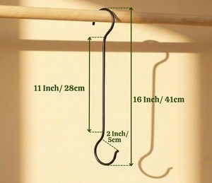 Heavy Duty Metal Double Ended Overhead <b>Hooks</b> Rust Resistant Strong Grip Hanging <b>Rails</b> <b>Hooks</b> <b>for</b> Garden Home Storage - Product Image 6