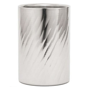 Cubo de Hielo de Acero Inoxidable de Doble Pared de Primera Calidad con Elegante Textura en Espiral, Enfriador de Vino y Champán para Bares de Hoteles de Lujo - Product Image 1
