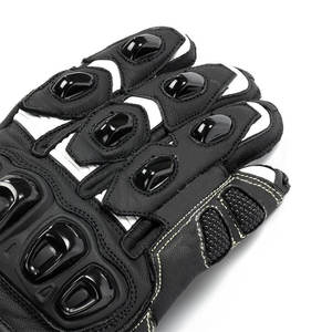 Gants de moto en cuir Pyrotect respirants à doigts complets pour l'extérieur Alpha Racing compatibles écran tactile anti-humidité avec cordon de serrage - Product Image 4