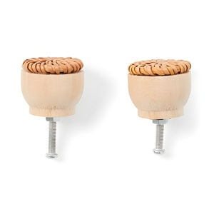 Poignée de porte de placard vintage faite à la main écologique en gros meilleure vente boutons de traction en rotin avec jeu de vis - Product Image 5