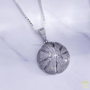 Luxury Sports Inspired Pendant With Sparkling Moissanite Stones And Modern Silver Finish Design - Product Image 5