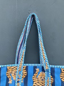 Quilted Cotton Bucket Tote <b>Bag</b> with Shoulder Strap Open Closure Jungle Print <b>Boho</b> Style 1-1.9L Capacity - Product Image 4