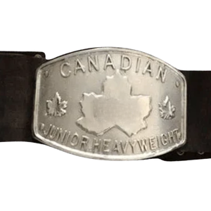 Ceinture de championnat canadien junior poids lourd en plaque d'argent avec motif feuille d'érable, sangle noire, ceinture de lutte de collection - Product Image 5