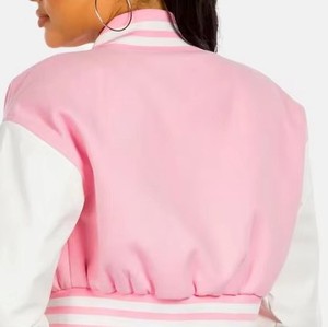 Custom Women's Letterman Leather Varsity Jacket Embroidered Fashion OEM ODM Factory Sample Service Available - Product Image 6