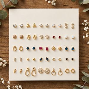 Juego de 25 Pares de Aretes de Mariposa, Antideslustre, Aretes de Moda para Mujeres y Niñas - Product Image 2
