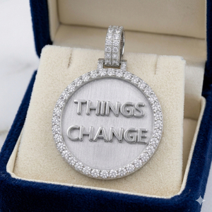 SHRAMAN DIAMOND Custom 925 Silver Iced Bling Letter Necklace Lab Grown Diamond Circle Disc Hip Hop Rapper Prom Parties Pendant - Product Image 3