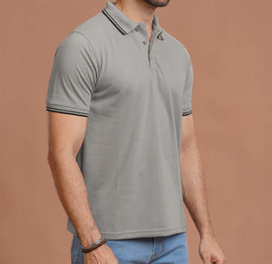 T-shirt d'été pour homme en tissu gaufré uni de qualité supérieure, à séchage rapide, avec boutons sur le devant, manches courtes, mélange de coton - Product Image 1