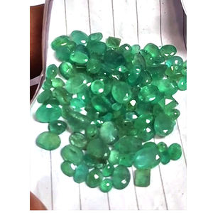 132 piezas de Esmeralda Zambiana Natural de 4mm a 8mm, Corte Ovalado Octogonal, 57 Cts, Lote Iroc, Calidad de Venta Panna, Gema Suelta, US$80 - Product Image 1