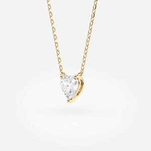 Collier pendentif en diamant de laboratoire taille cœur 1 carat_ Solitaire en or 14 carats - Product Image 4