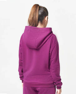 Sweat à capuche surdimensionné décontracté tricoté haut court fitness en plein air col à capuche vêtements de sport décontracté solide tricoté sweats à capuche pour femme - Product Image 6
