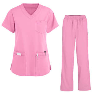 Conjuntos de Uniformes Médicos de Poliéster, Rayón y Spandex para Mujer, Pantalones Jogger y Blusa de Manga Corta - Product Image 1