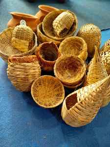 Meilleures ventes, prix bas, figurines miniatures, DIY, nid d'oiseau simulé, œuf miniature, artisanat en bambou et herbe écologique fait main, jardin MTI - Product Image 2