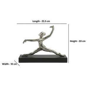 Figura de Bailarina Moderna de Aluminio, 25.5cm L x 10cm W x 20cm H, Hecha a Mano, Ecológica, Escultura Artística de Sobremesa, Jaffs Exports - Product Image 4