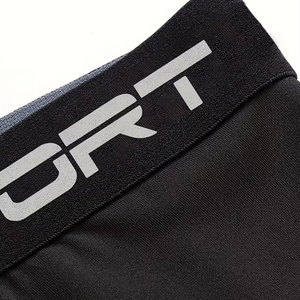 Lot de 3 leggings de compression haute élasticité pour hommes - Mélange respirant de polyester et d'élasthanne, collants de sport de couleur unie pour la course à pied - Product Image 6
