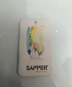 Étiquette de vêtement rectangulaire autocollante Sapper avec impression numérique, étiquettes en tissu non tissé écologiques, bord découpé au laser - Product Image 4