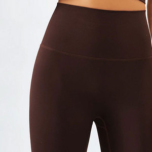 Women's Yoga Set Solid Color Seamless Crop <b>Top</b> High Waist Full Length Leggings 2 Piece Fitness Wear - Product Image 2
