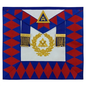 Delantal de Gran Capítulo del Arco Real, Regalia Masónica, con dos borlas y emblema bordado a mano con trabajo de filigrana de oro, para Asistente Secretario - Product Image 5
