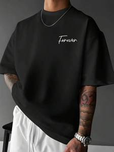 เสื้อยืดลำลองคุณภาพสูงสำหรับผู้ชาย พิมพ์ลายตามสั่ง สไตล์สตรีทแวร์ ทรงโอเวอร์ไซส์ เนื้อผ้าหนา 100% ผ้าฝ้าย ยูนิเซ็กส์ สีซีดแบบซันเฟด - Product Image 3