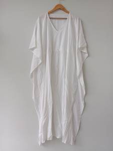 Robe Kaftan pour femmes en coton 100% avec dentelle florale imprimée, longueur genoux, manches 3/4 - Style vintage, coupe ample, douce et respirante - Product Image 5
