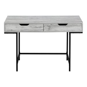 Contemporary Modern 48\"L Home Office Laptop <b>Computer</b> <b>Desk</b> with Storage Drawers Grey Laminate and Black Metal - Product Image 6