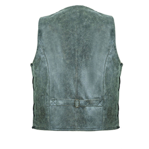 เสื้อกั๊กหนังสำหรับนักขี่รถจักรยานยนต์ผู้ชาย - Product Image 2