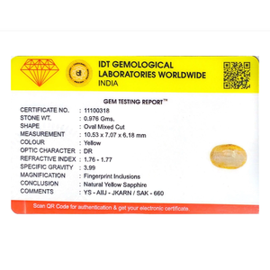 Natural Yellow Sapphire 4.88 Carat Certified Wholesale Pear Cut Gemstone - Product Image 4