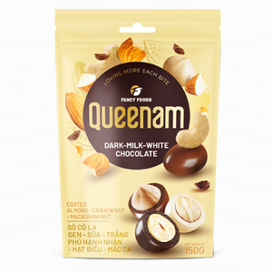 Dragées HALAL de Luxe 150G – Mélange de Noix d'Amande, de Cachew et de Macadamia enrobées de Chocolat – Fournitures de Desserts et Bonbons – Marque Privée Personnalisée - Product Image 1