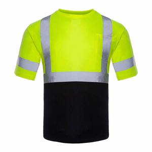 เสื้อยืดนิรภัยขายดี แถบสะท้อนแสง คุณภาพสูง สำหรับงานรักษาความปลอดภัย เสื้อแขนสั้นแบบมองเห็นได้ชัดเจน - Product Image 1
