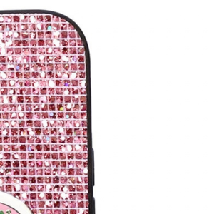 เคสโทรศัพท์ iPhone สีชมพูคริสตัล ประดับเพชร ระยิบระยับ ป้องกันรอยขีดข่วน ดีไซน์หรูหรา แฟชั่น - Product Image 1