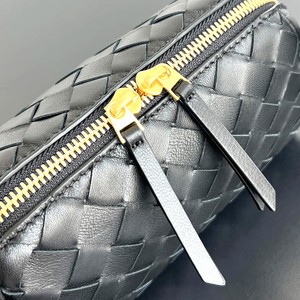 Royaa Genuine Leather Woven <b>Shoulder</b> Bag Handmade Single <b>Strap</b> Zipper Closure Women's Fashion Minimalist Handbag with Chains - Product Image 3