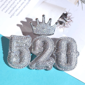 Collier Pendentif Chiffre Personnalisé en Zircon Bling avec Couronne, Bijoux Hip Hop pour Hommes, Plaque Nom Personnalisée, Chaîne Cubaine, Cadeau - Product Image 6