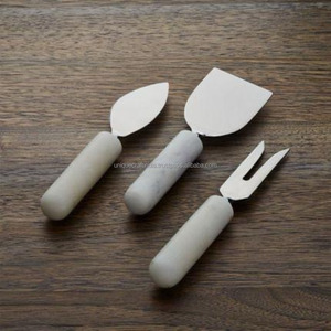 Ensemble de couteaux à fromage en acier inoxydable doré avec manche en marbre blanc, ustensiles de charcuterie, vaisselle, vente en gros, décoration personnalisée, kit d'outils pour fête - Product Image 5