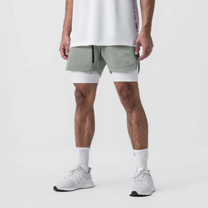Shorts de sport pour hommes avec logo personnalisé, couche de compression et poche sécurisée pour téléphone, service OEM ODM - Product Image 5
