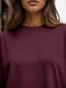 Camiseta de Manga Larga para Mujer, con Logotipo Personalizado, de Algodón, Cuello Redondo, Informal, Básica, Fabricante Mayorista OEM ODM - Product Image 2