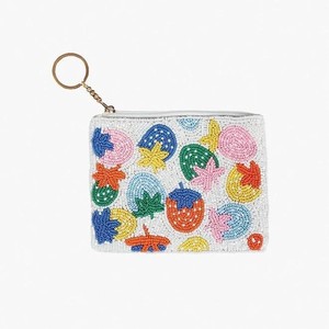 Colourful Striped Handmade Embroidery Glass <b>Seed</b> Beaded Coin Purse Zipper Daily Use For Gifting Party Modern Fashion Wallet - Product Image 2
