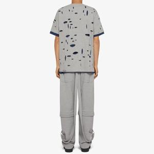 Camiseta Corta de Manga Larga para Hombre, Estilo Urbano con Estampado Gráfico, Lavado Ácido, Corte Holgado y Desgastado - Product Image 5